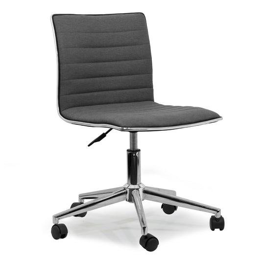 Aiko Grey Fabric Swivel Office Chair with Wheel Base
