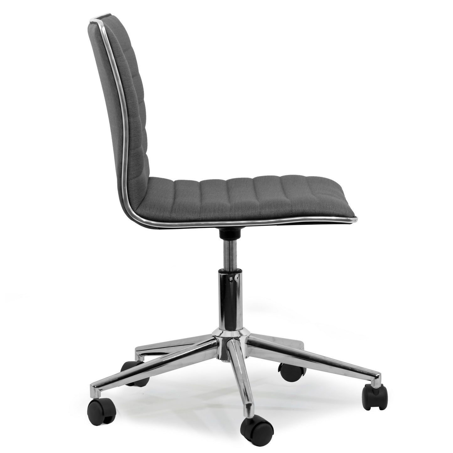 Aiko Grey Fabric Swivel Office Chair with Wheel Base
