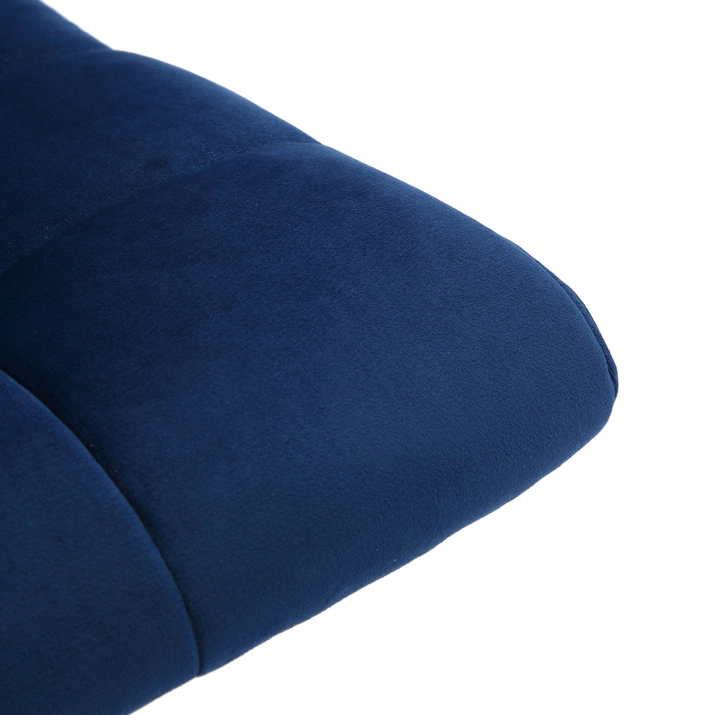 Amali Blue Velvet Upholstered Adjustable Height Swivel Office Chair with Wheel Base