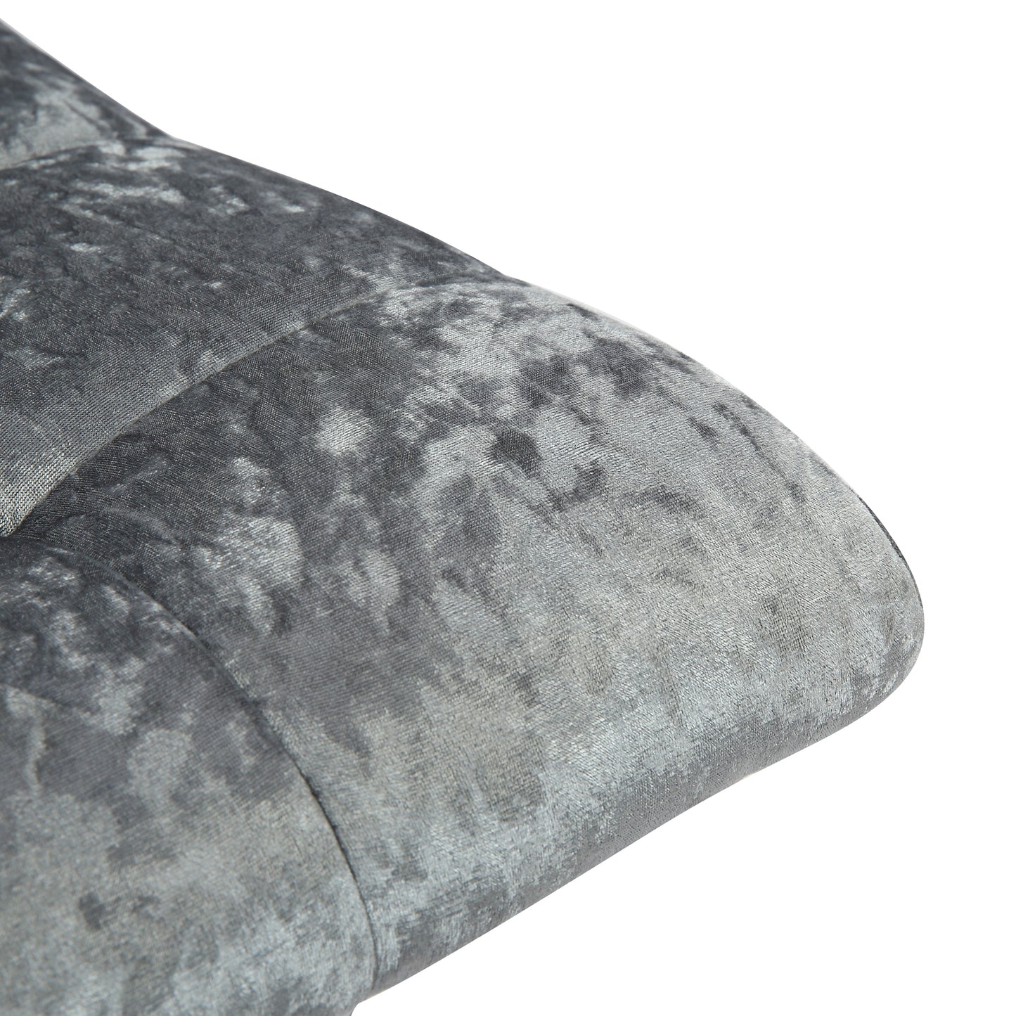 Amali Silver Velvet Upholstered Adjustable Height Swivel Office Chair with Wheel Base