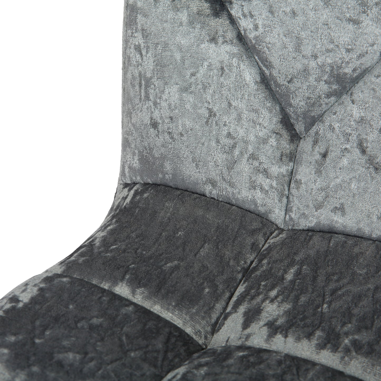 Amali Silver Velvet Upholstered Adjustable Height Swivel Office Chair with Wheel Base