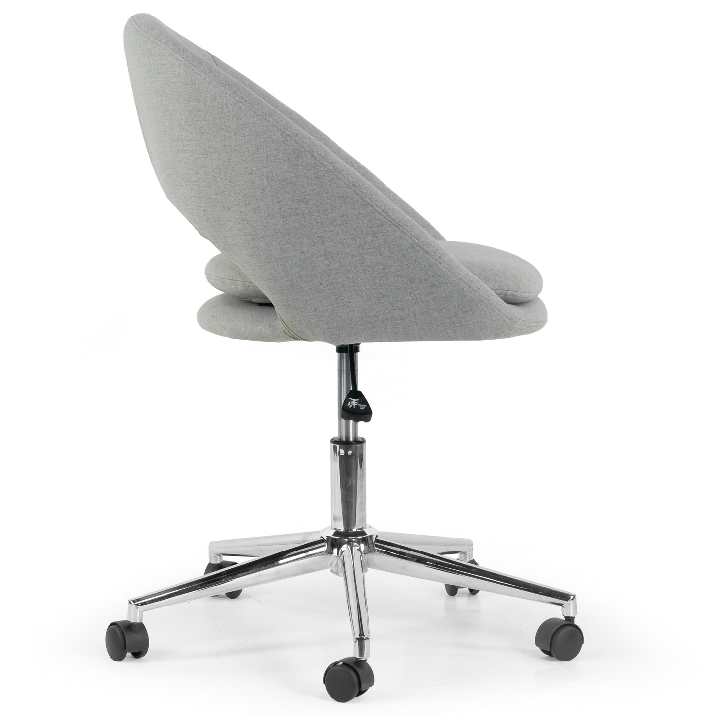 Aura Grey Fabric Upholstered Adjustable Height Swivel Office Chair with Wheel Base