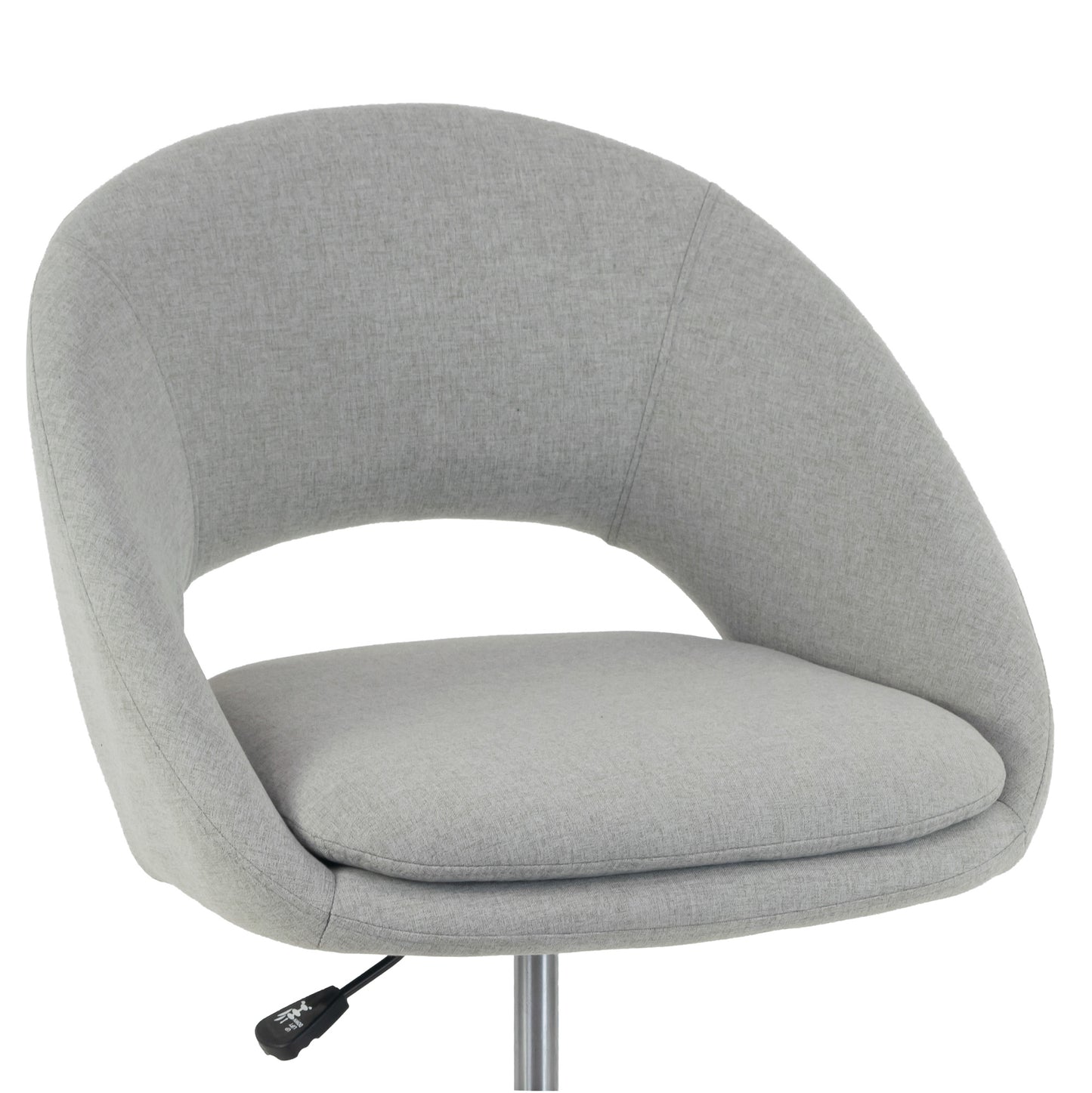 Aura Grey Fabric Upholstered Adjustable Height Swivel Office Chair with Wheel Base