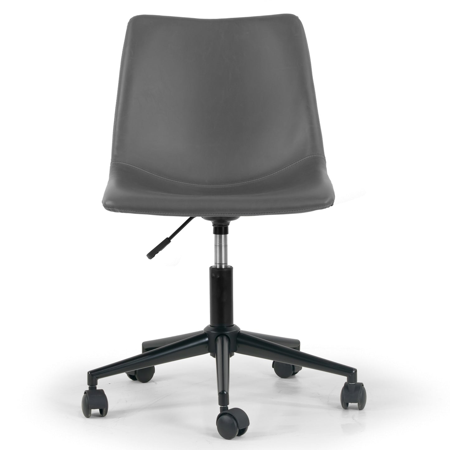 Adan Grey Faux Leather Adjustable Height Swivel Office Chair with Wheel Base