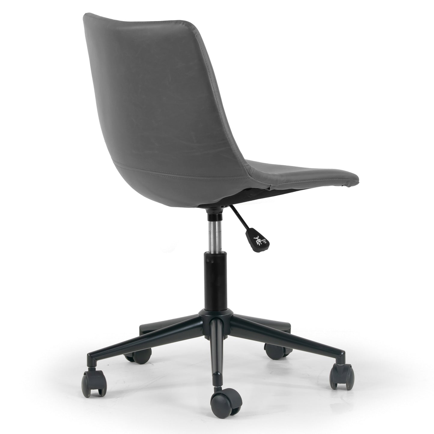 Adan Grey Faux Leather Adjustable Height Swivel Office Chair with Wheel Base