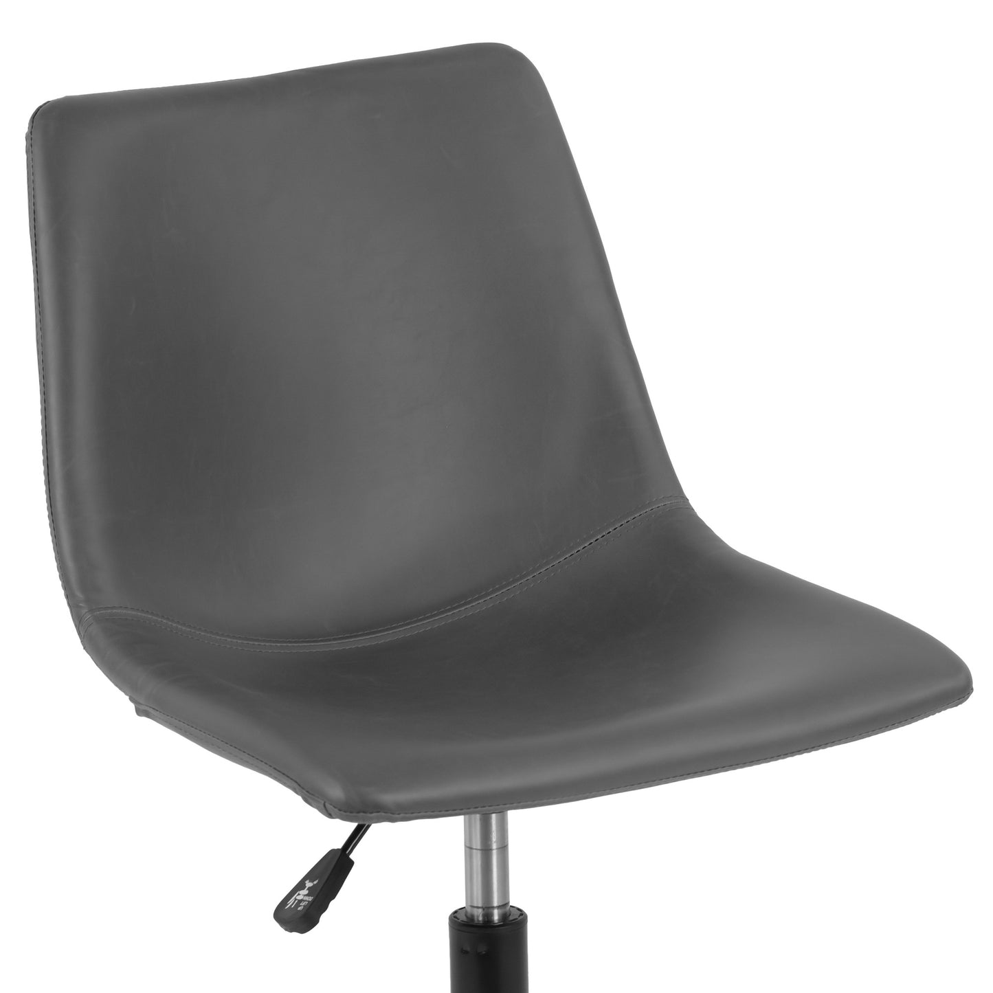 Adan Grey Faux Leather Adjustable Height Swivel Office Chair with Wheel Base