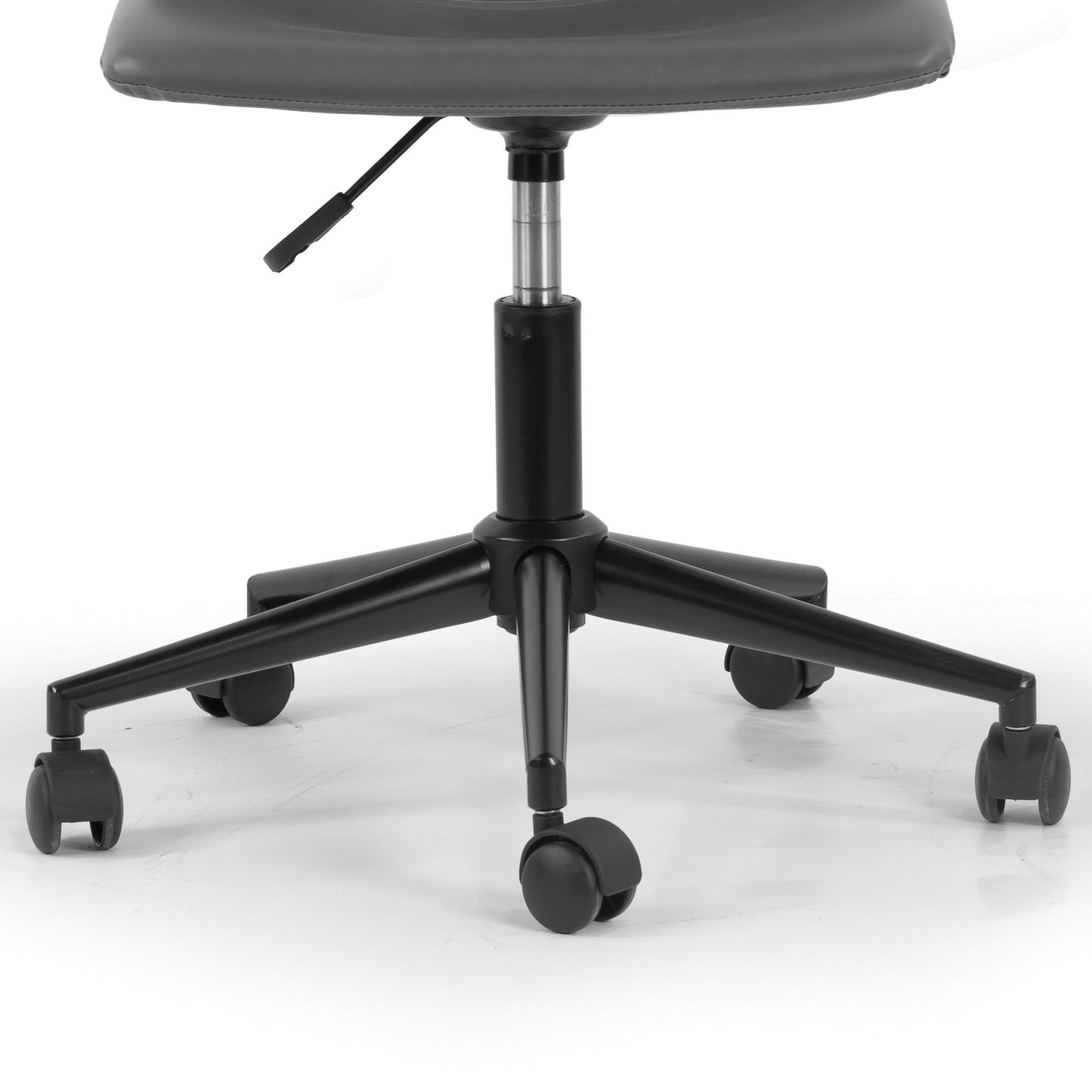 Adan Grey Faux Leather Adjustable Height Swivel Office Chair with Wheel Base