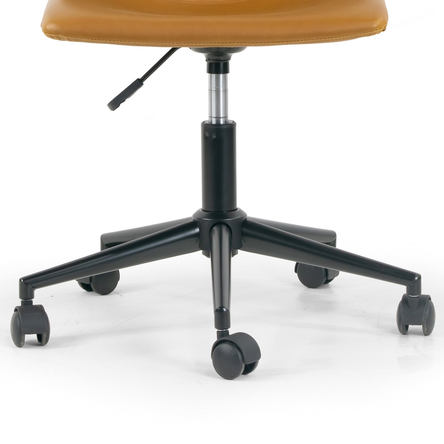 Adan Light Brown Faux Leather Adjustable Height Swivel Office Chair with Wheel Base