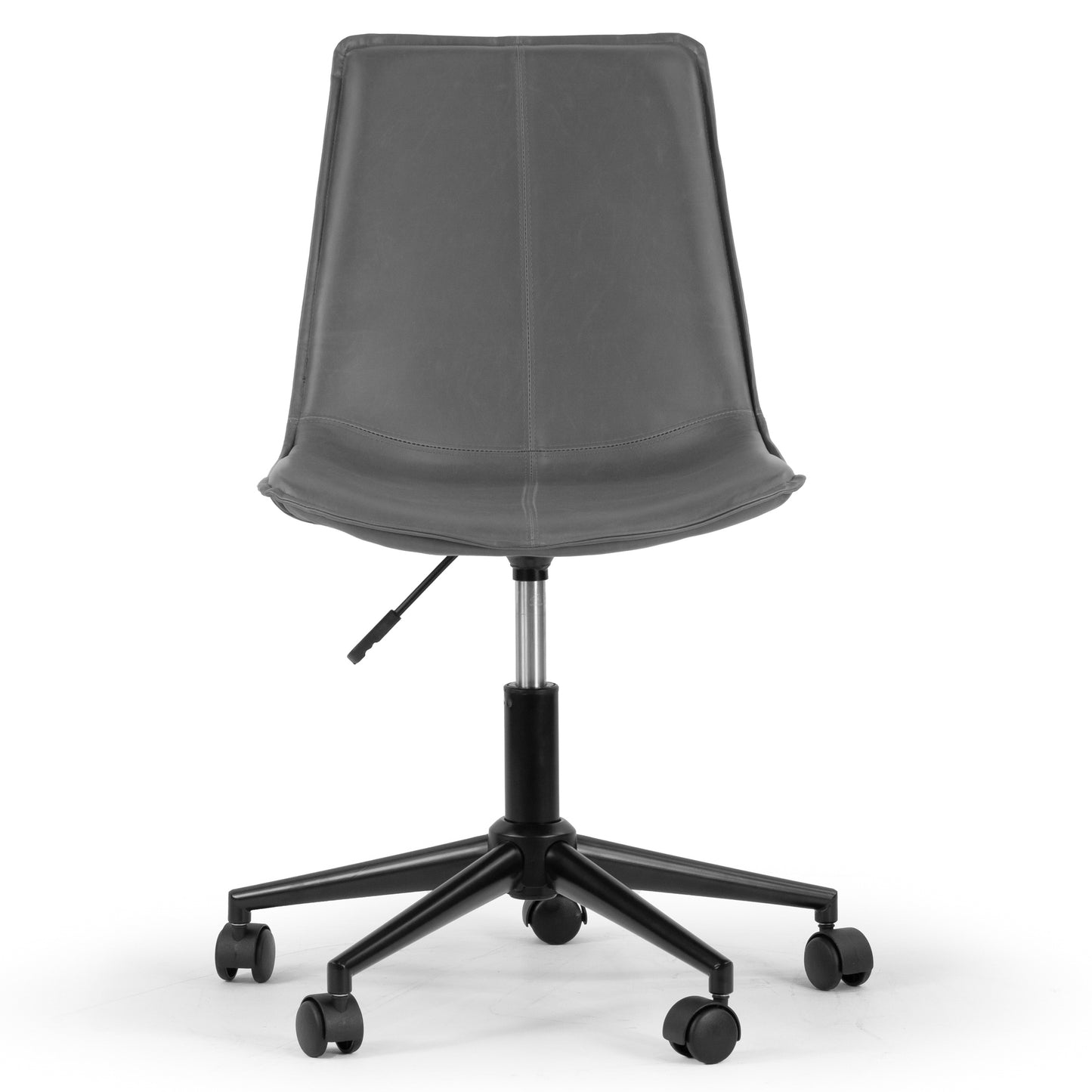 Amery Grey Faux Leather Adjustable Height Swivel Office Chair with Wheel Base