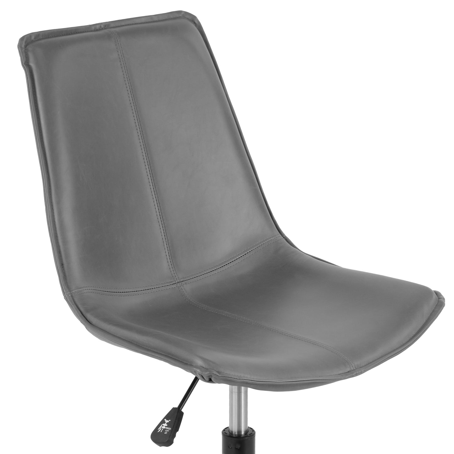 Amery Grey Faux Leather Adjustable Height Swivel Office Chair with Wheel Base