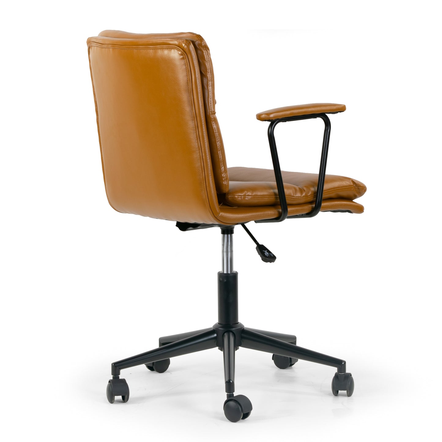 Avalee Cappuccino Faux Leather Adjustable Height Swivel Office Chair with Arms