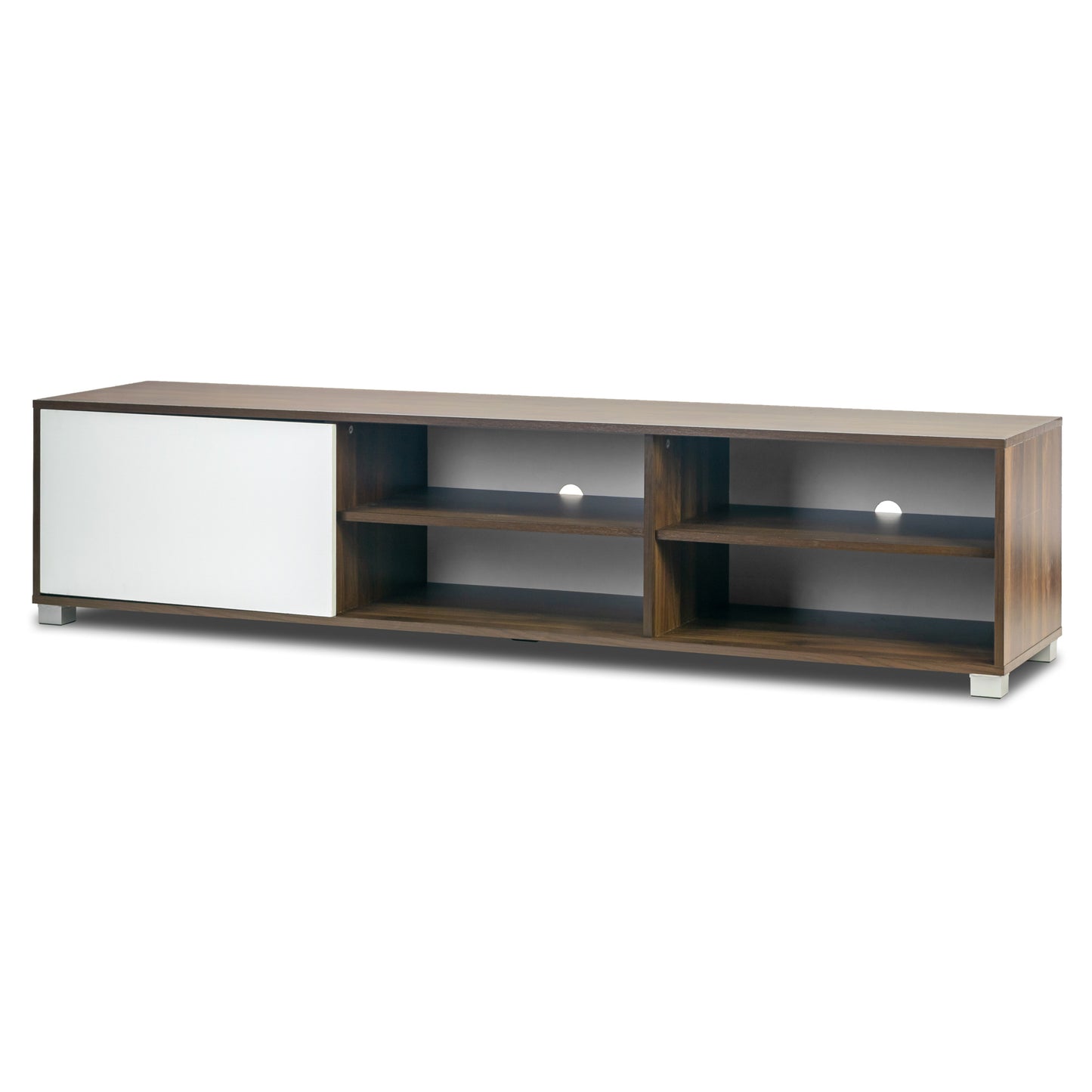 Anne TV Stand Walnut Finish with Contrasting White Door
