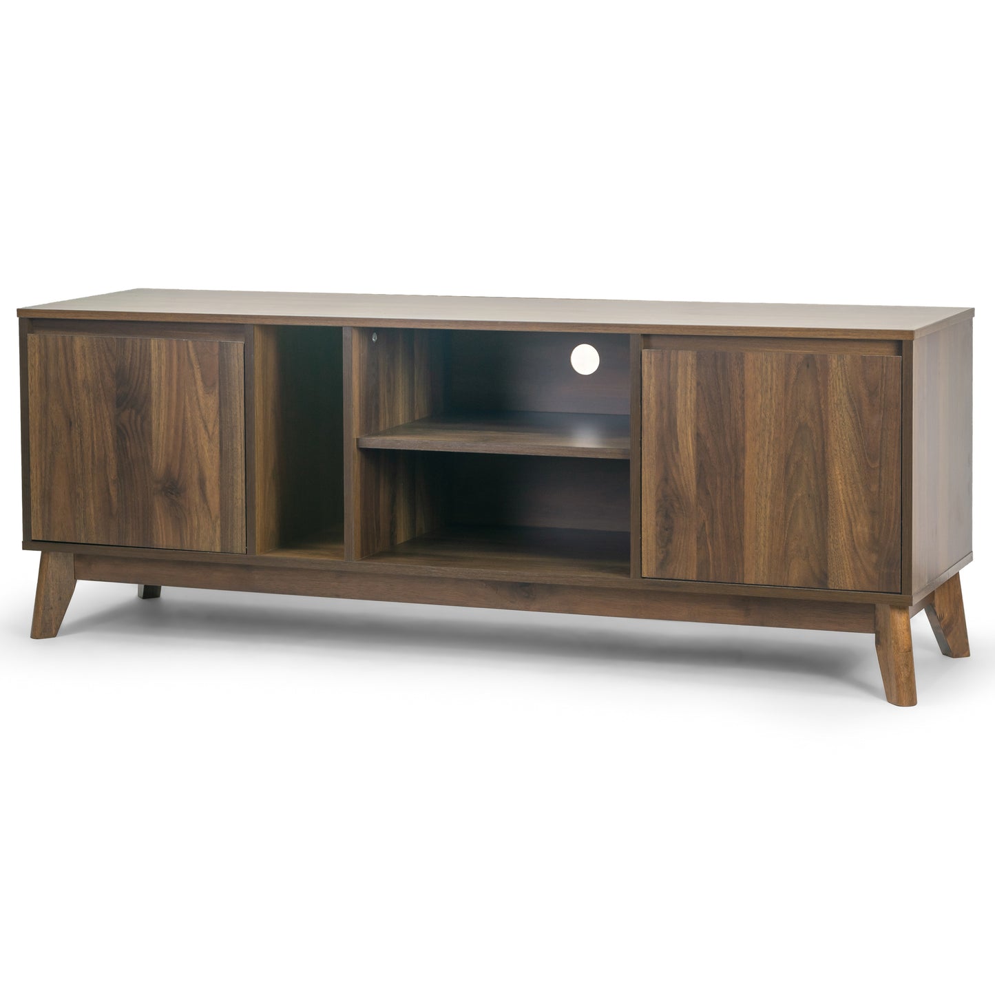 Anshu TV Stand with Two Cabinets and Open Shelves